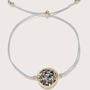 3/$33 Gold & Gray Druzy String Bracelet